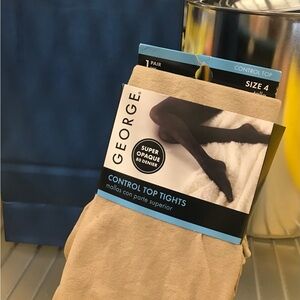 Nice pair of stockings George Control Top Tights - Beige well worn stockings